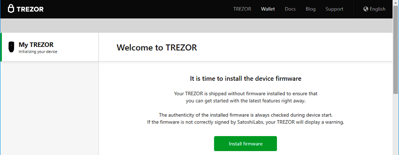 Trezor 錢包安裝