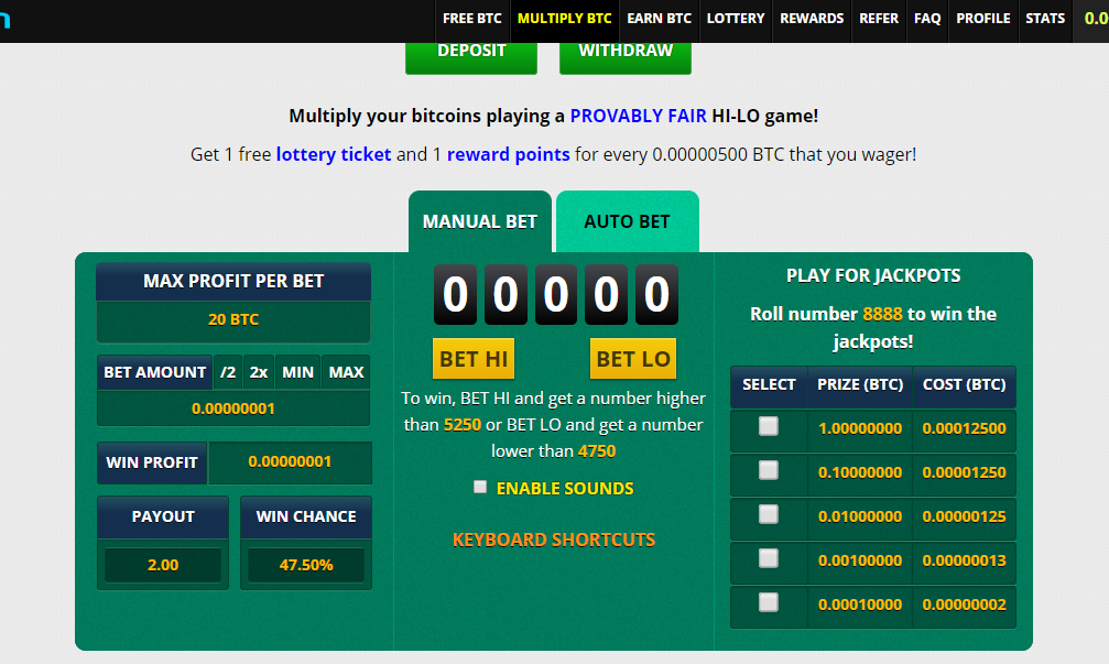 freebitcoin gamble